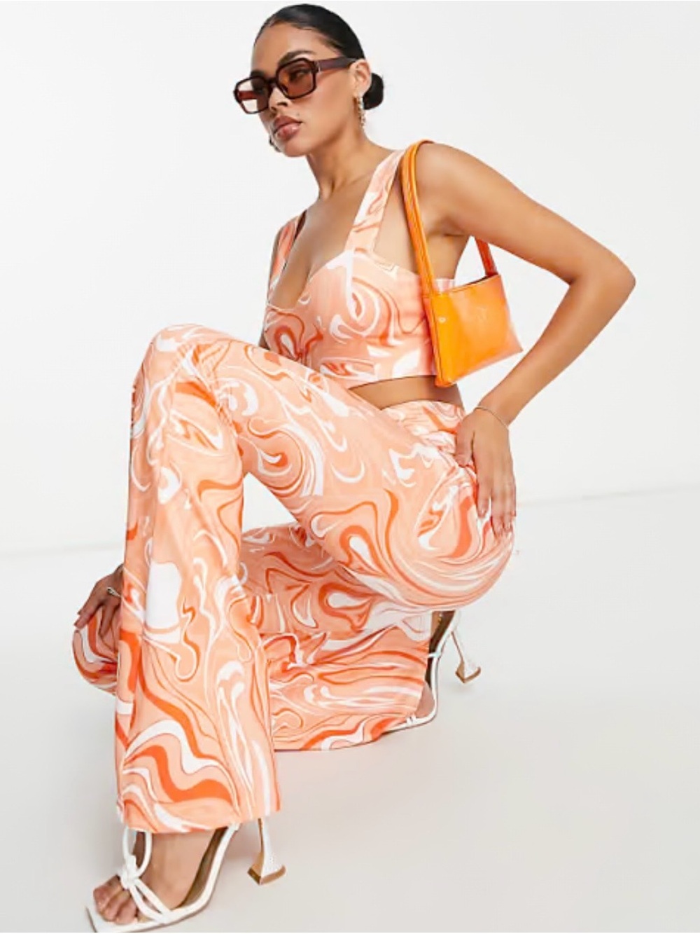 ASOS Collective the Label Orange Two Piece Set